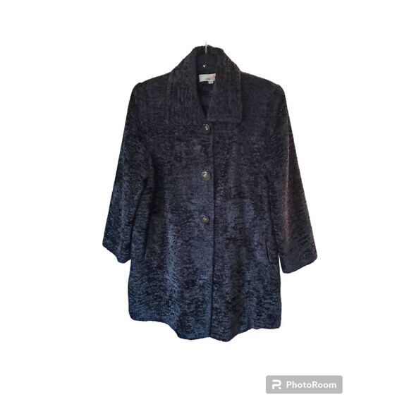 Peacoat Cotton Acrylic Polyester Rayon Other Fiber Button Front Jacket - Picture 1 of 3